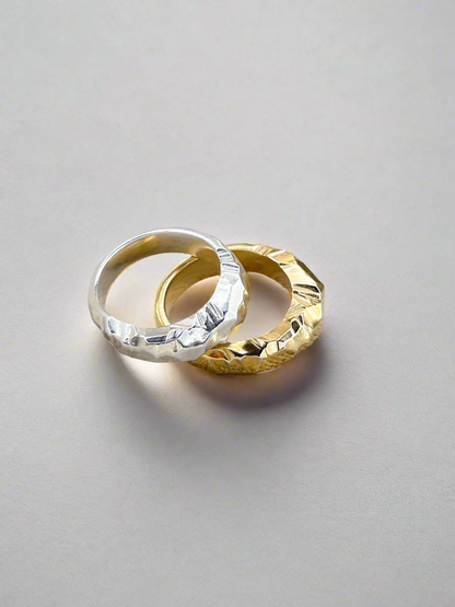 Sterling Silver Light Catcher Faceted Ring - Myleti Jewellery