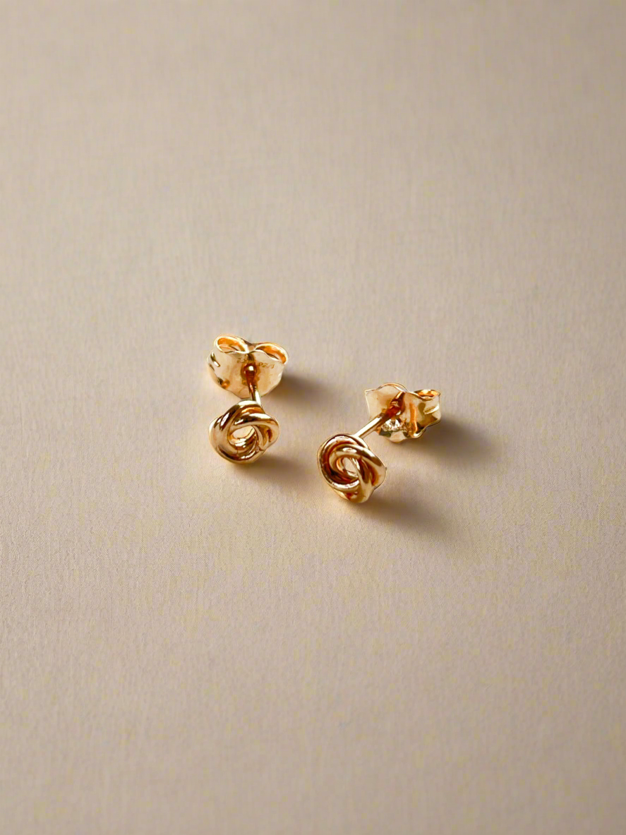 Gold Vermeil Entwine Knot Stud Earrings