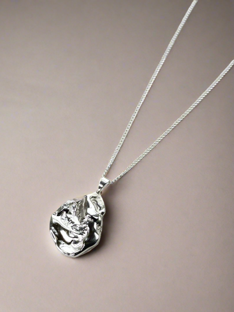 Sterling Silver Molten Strength Necklace