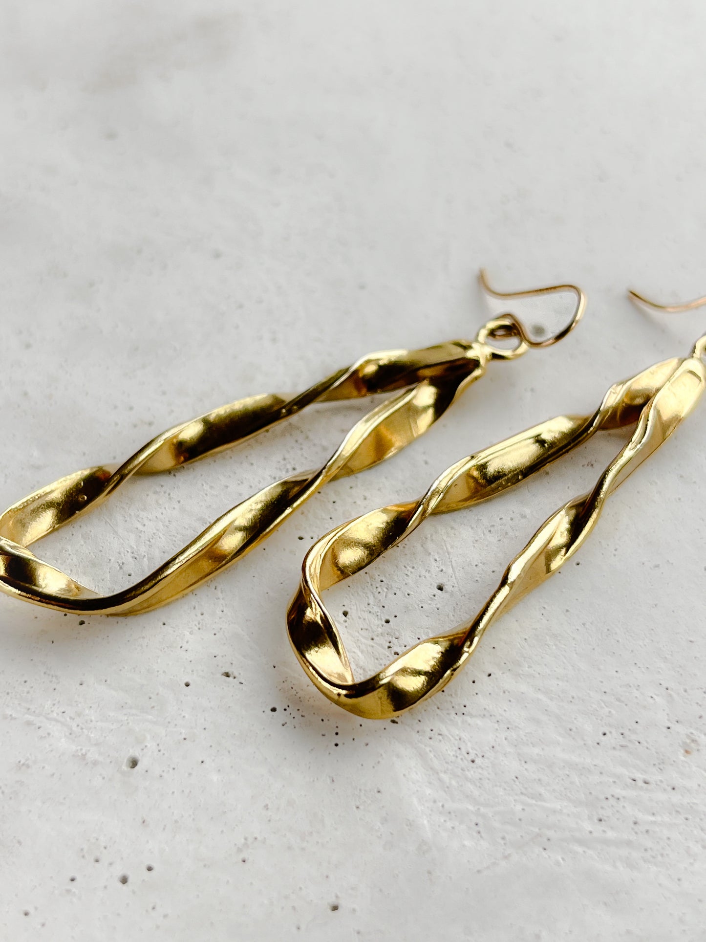 Gold Vermeil Organic Twist Drop Earrings