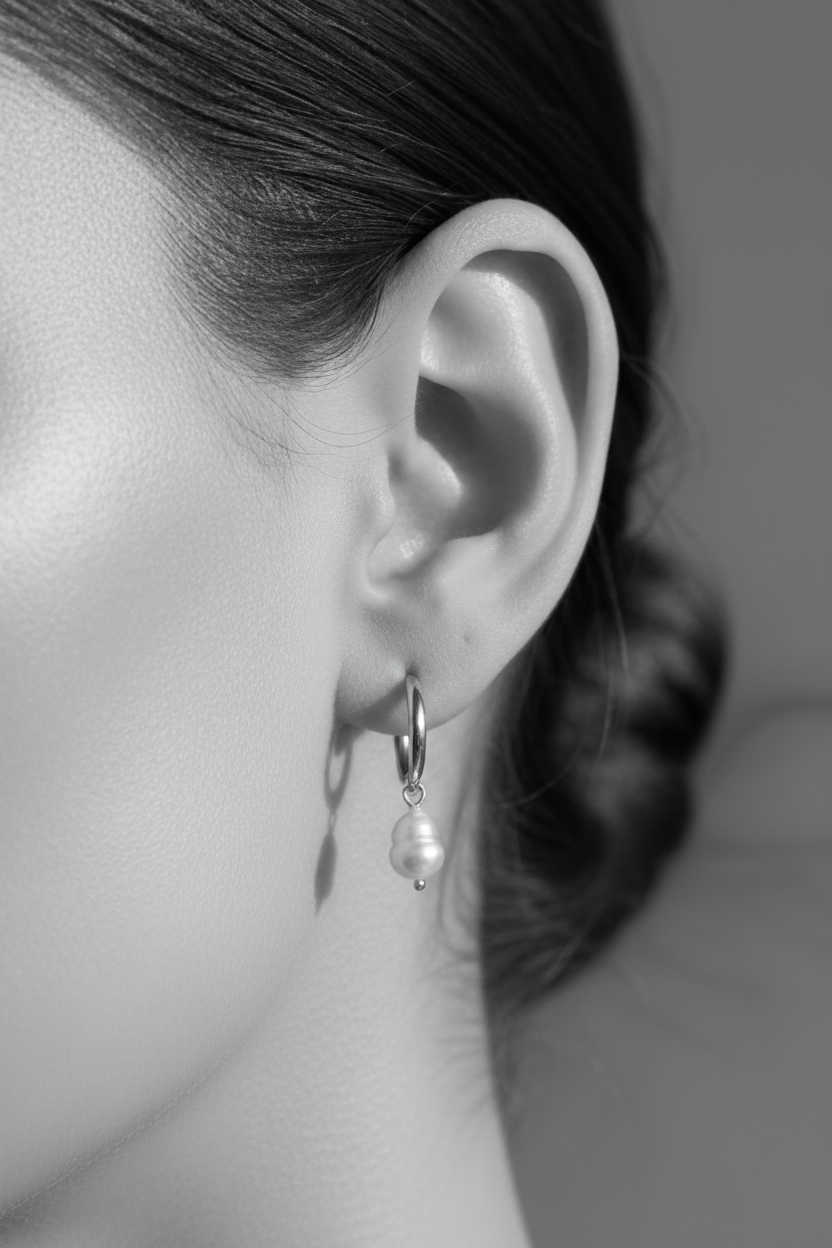 Timeless Sterling Silver Hoop & Freshwater Pearl Earrings - Myleti Jewellery