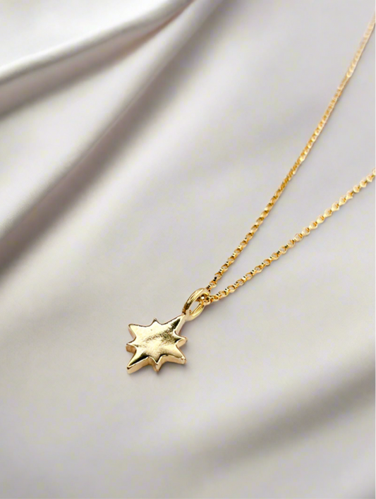 Gold Vermeil Guiding North Star Pendant Necklace