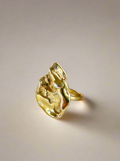 Gold Vermeil Molten Strength Ring - Myleti Jewellery