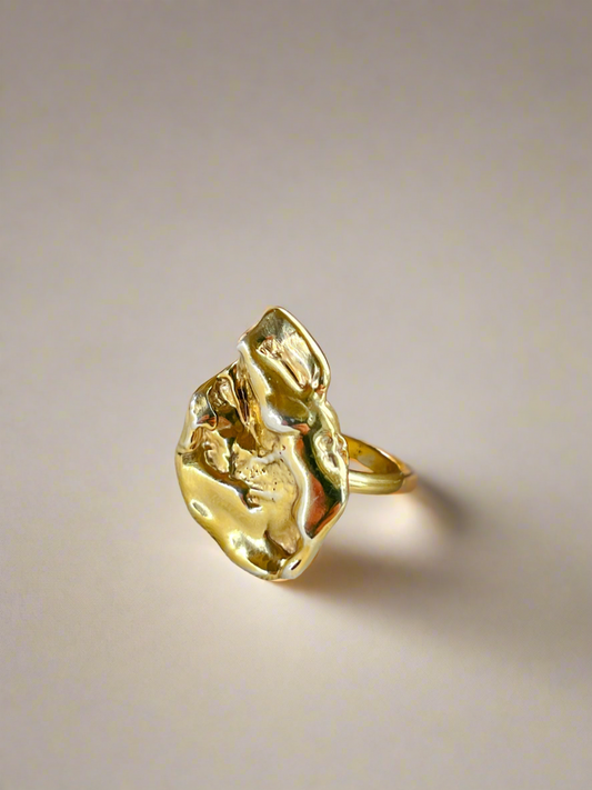 Gold Vermeil Molten Strength Ring