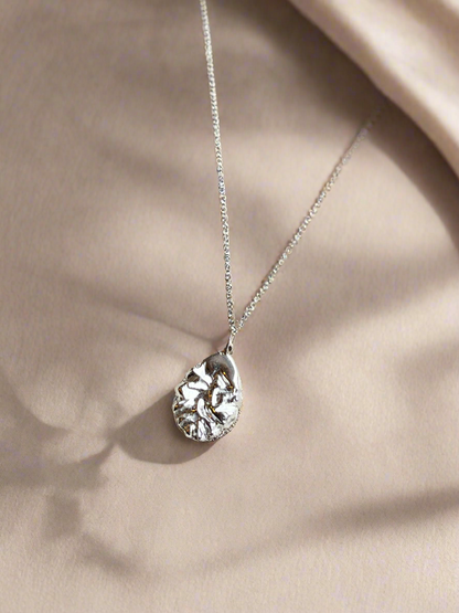 Sterling Silver Textured Teardrop Pendant Necklace - Myleti Jewellery