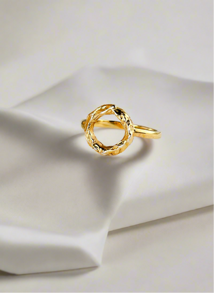Sterling Silver & Gold Vermeil Organic Molten Hoop Ring - Myleti Jewellery