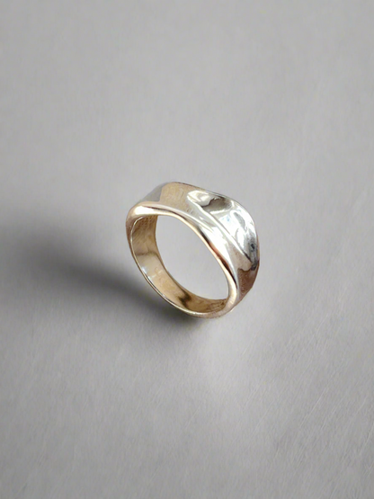 Sterling Silver Wide Flow Curve Ring - Myleti Jewellery