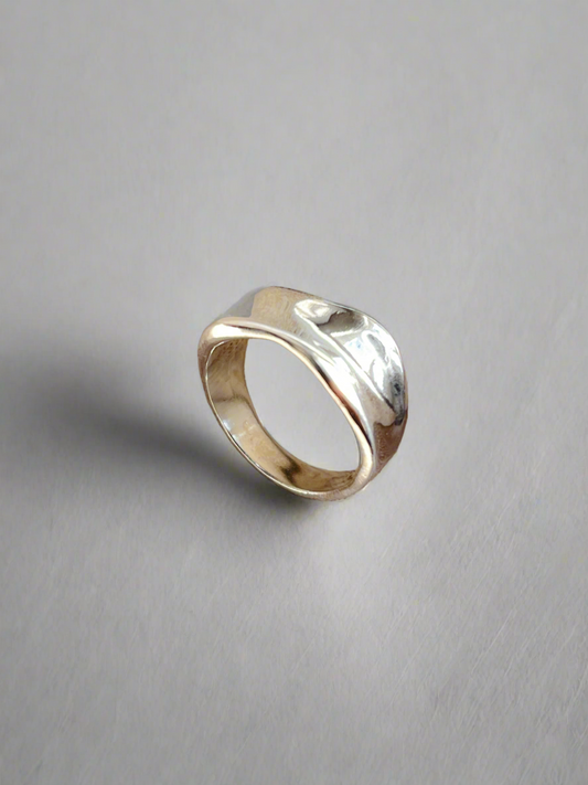 Sterling Silver Wide Flow Curve Ring