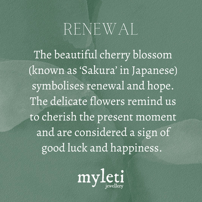 Large Sterling Silver Sakura Blossom Necklace