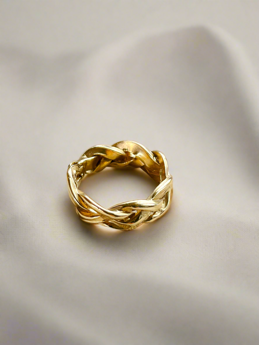 Gold Vermeil Entwine Plaited Ring