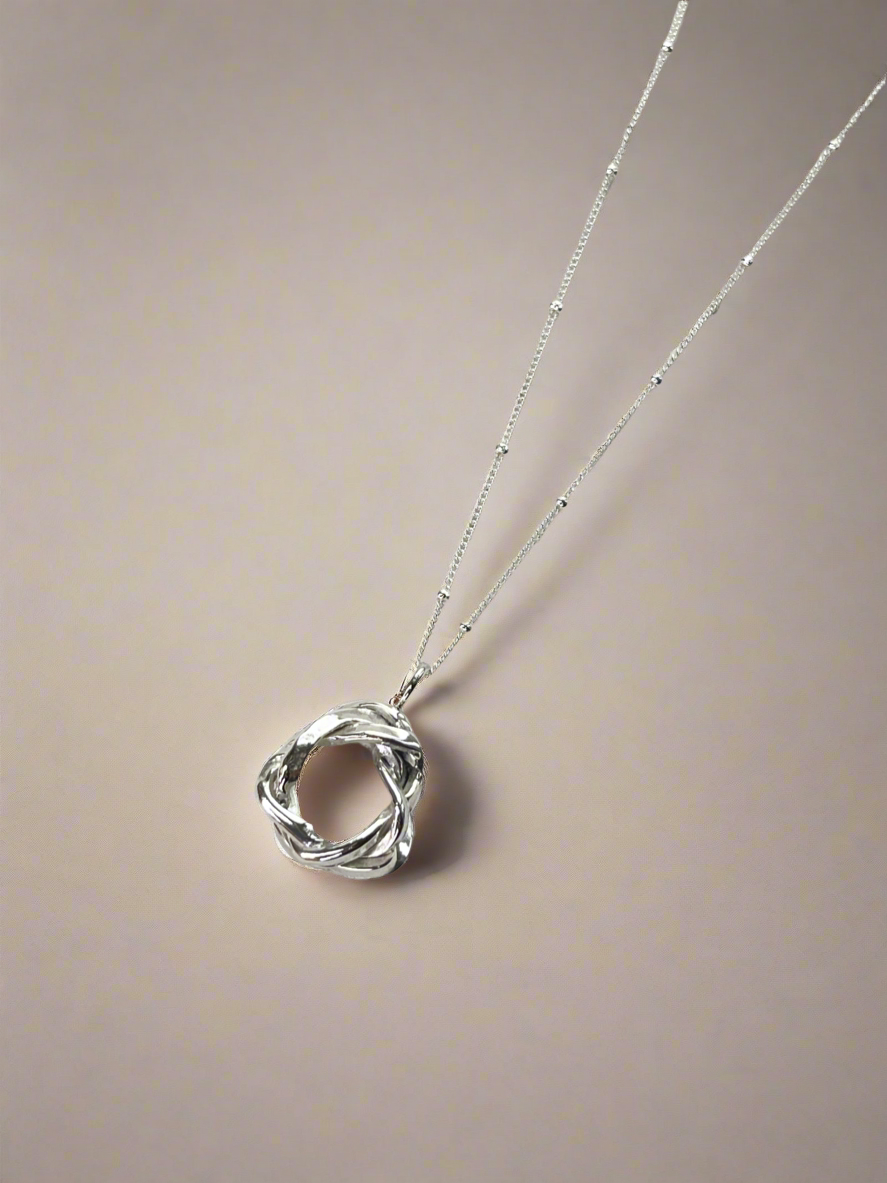 Sterling Silver Entwine Knot Necklace