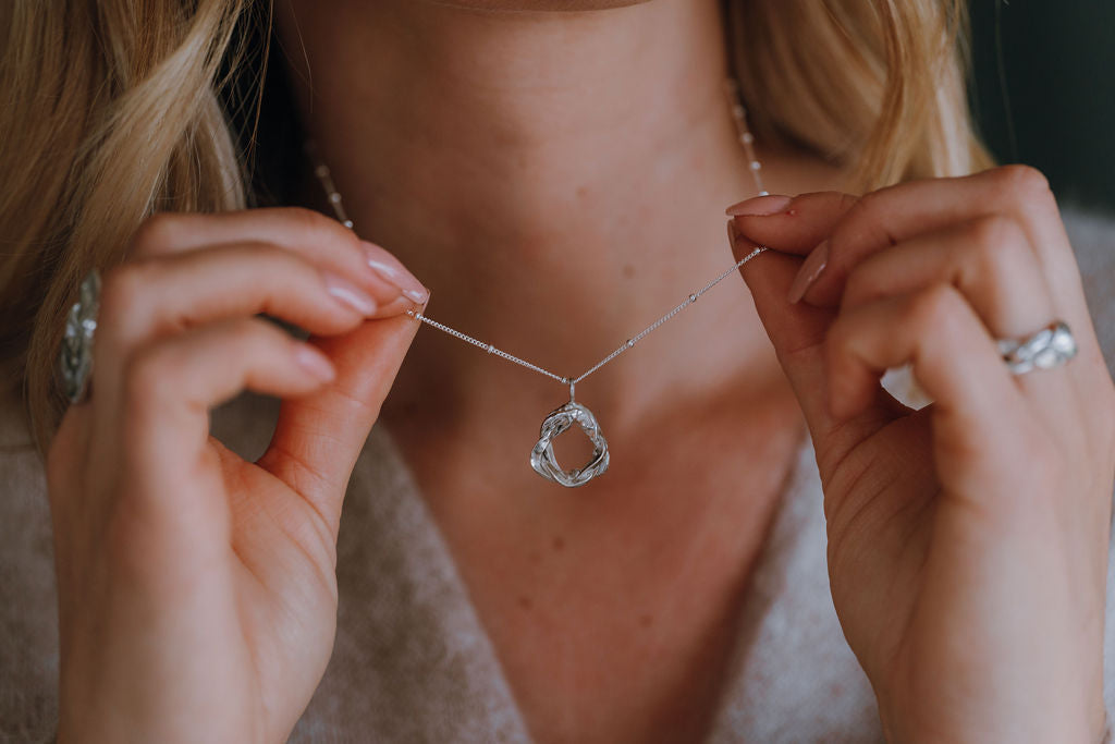 Sterling Silver Entwine Knot Necklace