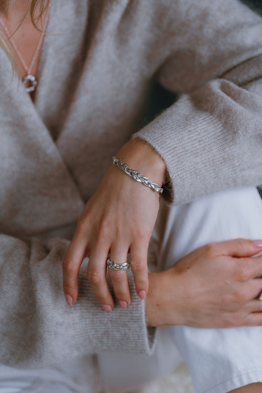 Sterling Silver Entwine Plaited Bracelet