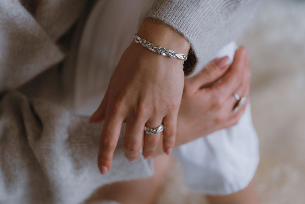 Sterling Silver Entwine Plaited Bracelet