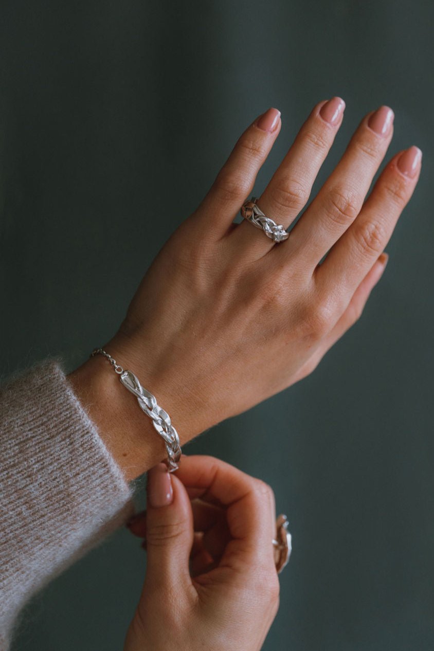 Sterling Silver Entwine Plaited Bracelet