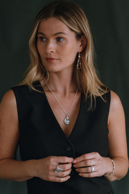 Sterling Silver Organic Twist Drop Earrings - Myleti Jewellery