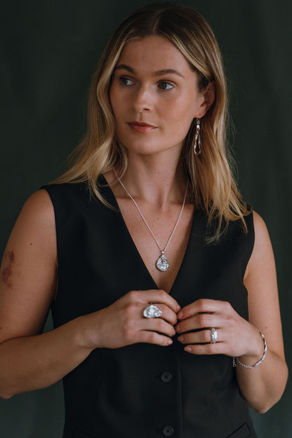 Sterling Silver Molten Strength Necklace - Myleti Jewellery