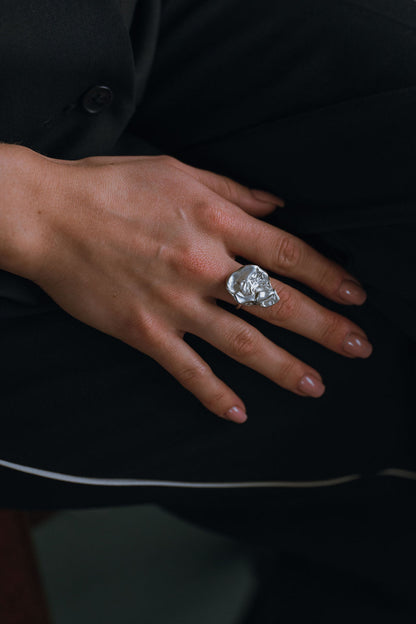 Sterling Silver Molten Strength Ring - Myleti Jewellery