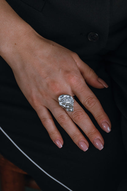 Sterling Silver Molten Strength Ring - Myleti Jewellery