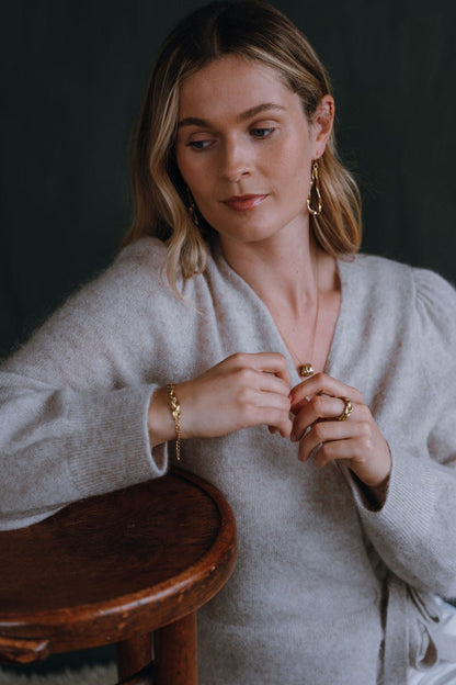 Gold Vermeil Organic Twist Drop Earrings - Myleti Jewellery