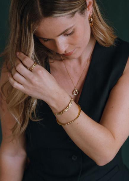 Gold Vermeil Entwine Plaited Bracelet