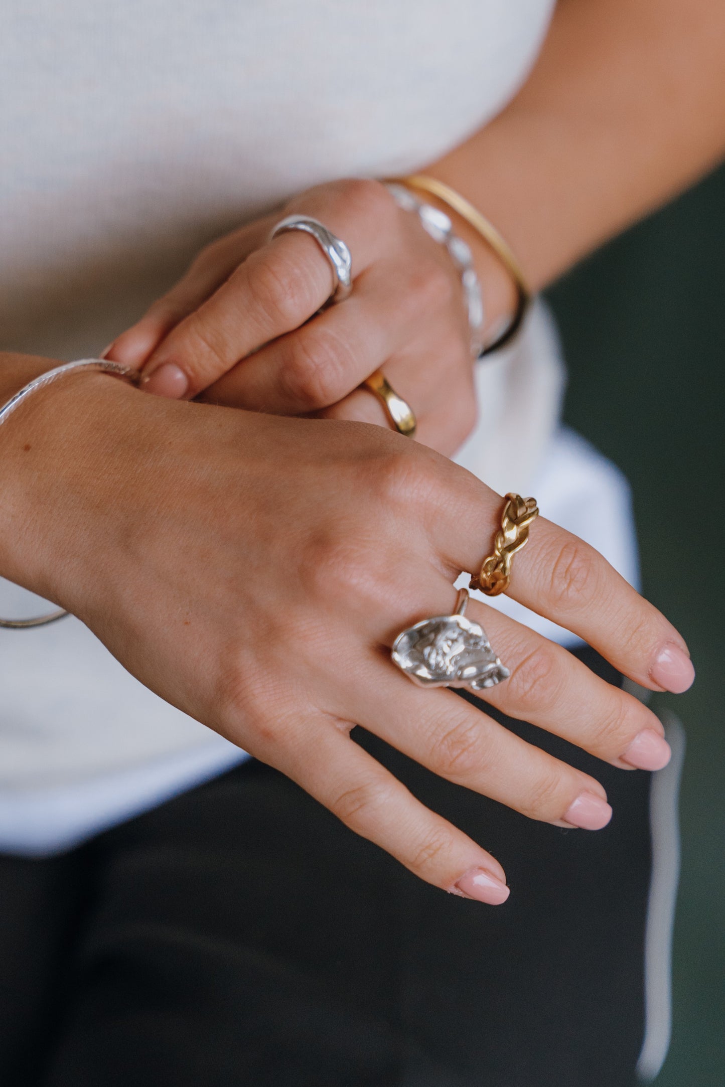 Gold Vermeil Entwine Plaited Ring