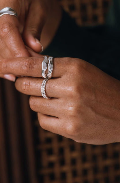 Sterling Silver Double Twist Band Ring - Myleti Jewellery