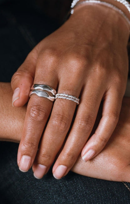 Sterling Silver Double Twist Band Ring - Myleti Jewellery