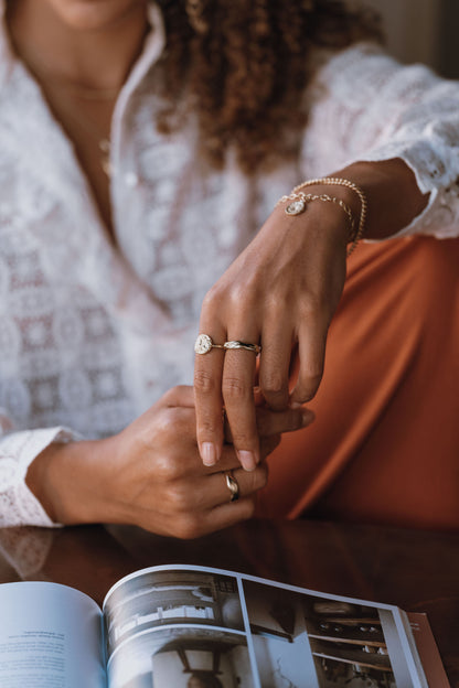 Gold Vermeil Adjustable Warrior Coin Ring - Myleti Jewellery