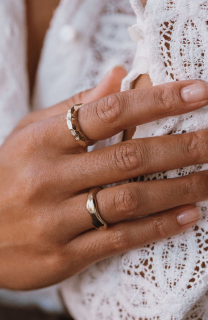 Gold Vermeil Light Catcher Faceted Ring - Myleti Jewellery