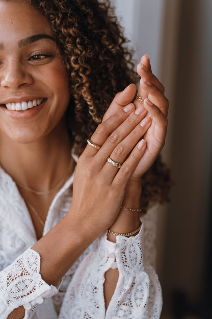 Gold Vermeil Light Catcher Faceted Ring - Myleti Jewellery