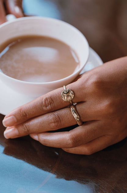 Gold Vermeil Adjustable Warrior Coin Ring - Myleti Jewellery