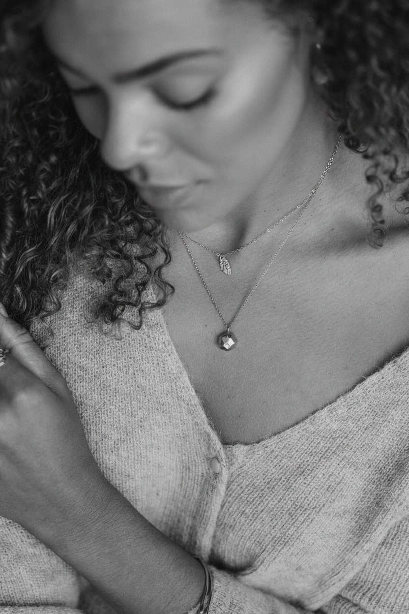 Sterling Silver Light Catcher Faceted Pendant Necklace