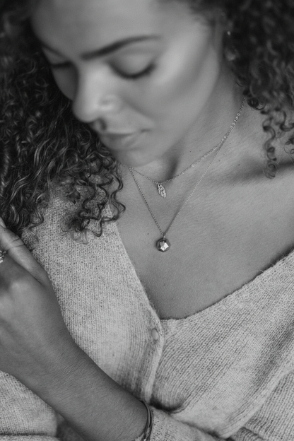 Sterling Silver Light Catcher Faceted Pendant Necklace
