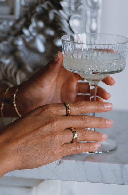 Sterling Silver & Gold Vermeil Unique Molten Flow Rings - Myleti Jewellery