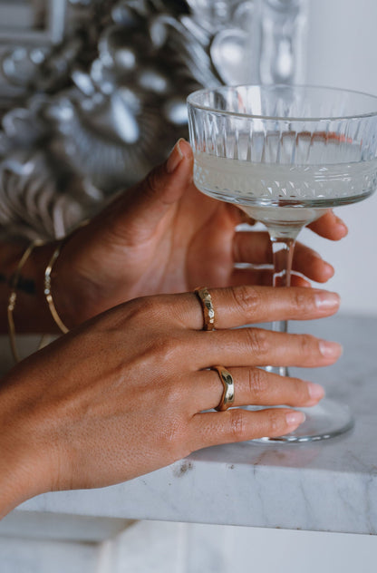 Gold Vermeil Light Catcher Faceted Ring - Myleti Jewellery