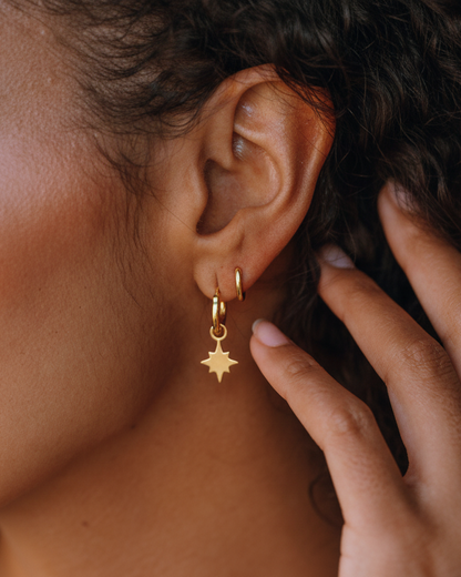 Gold Vermeil Guiding North Star Charm Earrings - Myleti Jewellery