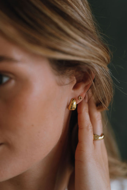 Gold Vermeil Dome Teardrop Earrings - Myleti Jewellery