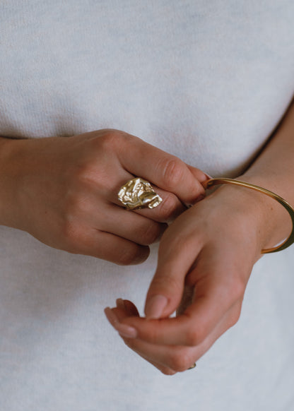 Gold Vermeil Molten Strength Ring - Myleti Jewellery