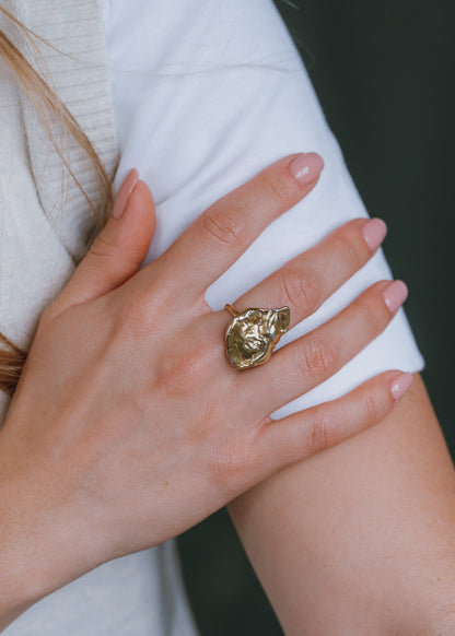 Gold Vermeil Molten Strength Ring - Myleti Jewellery