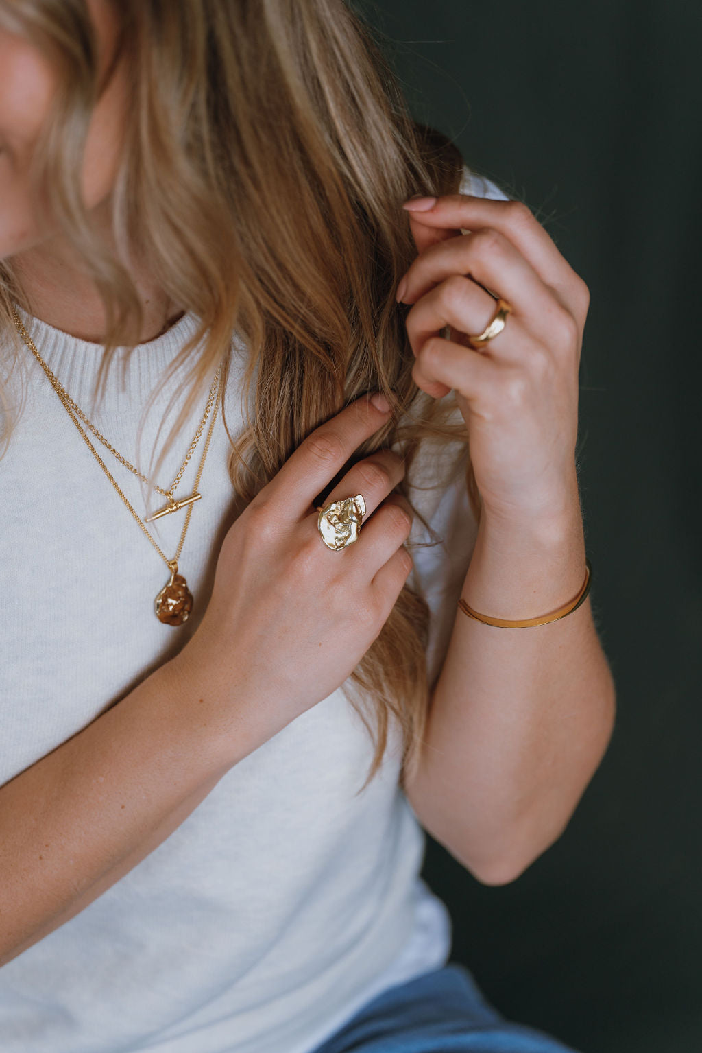 Gold Vermeil Molten Strength Ring