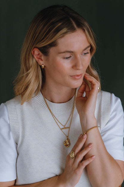 Gold Vermeil Dome Teardrop Earrings - Myleti Jewellery