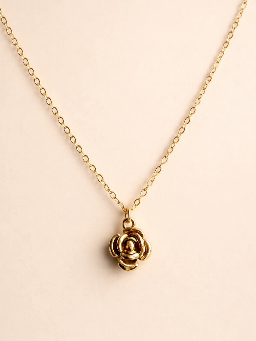 Gold Wild Rose Necklace - Myleti Jewellery