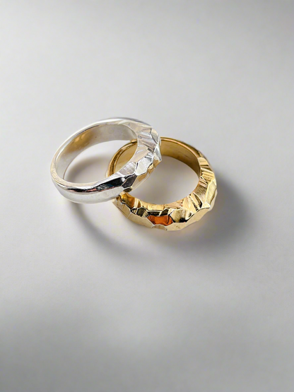 Gold Vermeil Light Catcher Faceted Ring - Myleti Jewellery