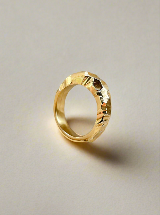 Gold Vermeil Light Catcher Faceted Ring