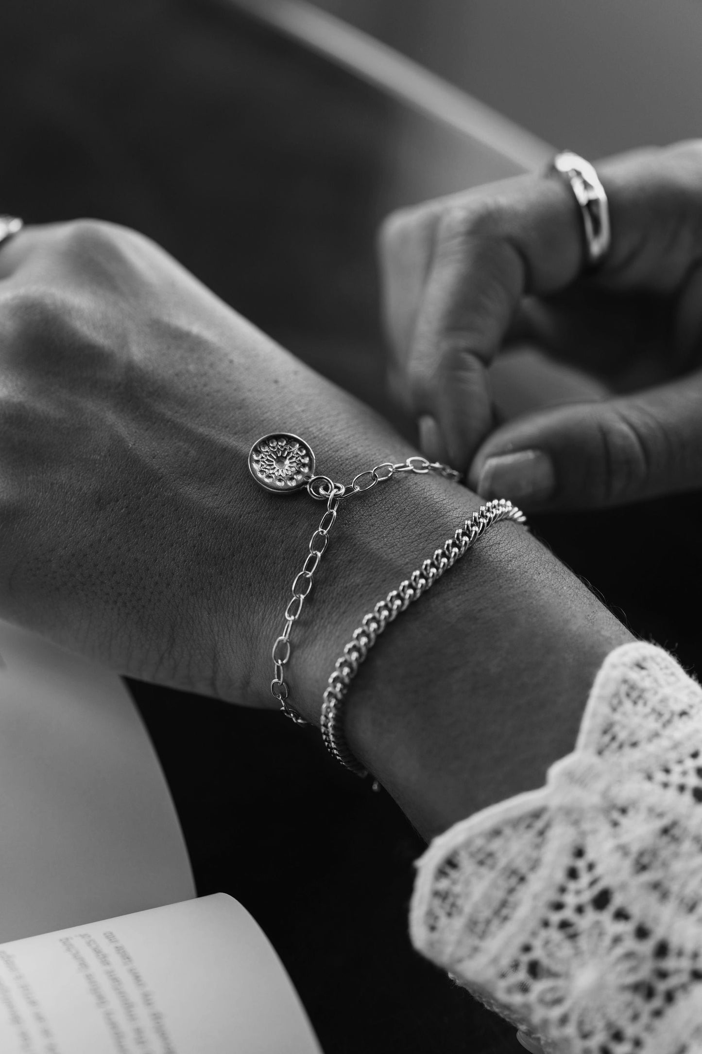 Sterling Silver Family Coin Bracelet