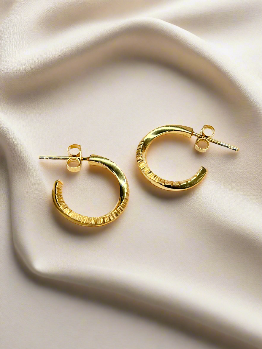 Gold Vermeil Twist Flow Hoop Earrings