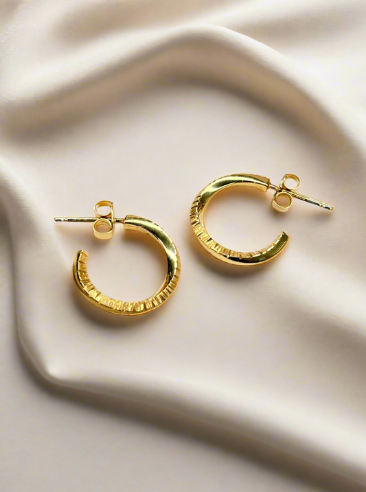 Gold Vermeil Twist Flow Hoop Earrings