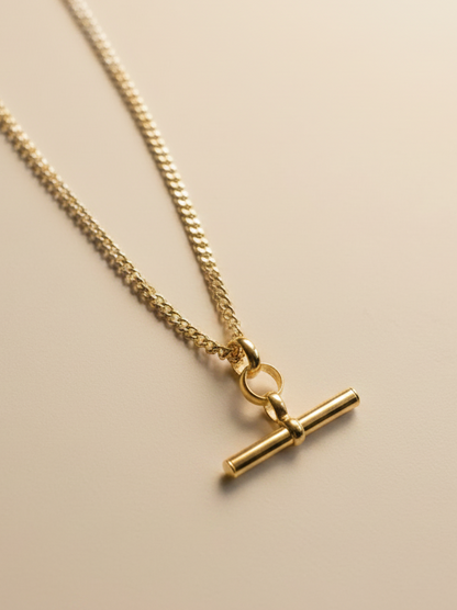 Gold Vermeil Timeless Balance T Bar Necklace