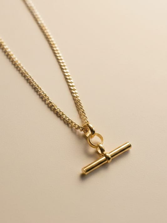 Gold Vermeil Timeless Balance T Bar Necklace